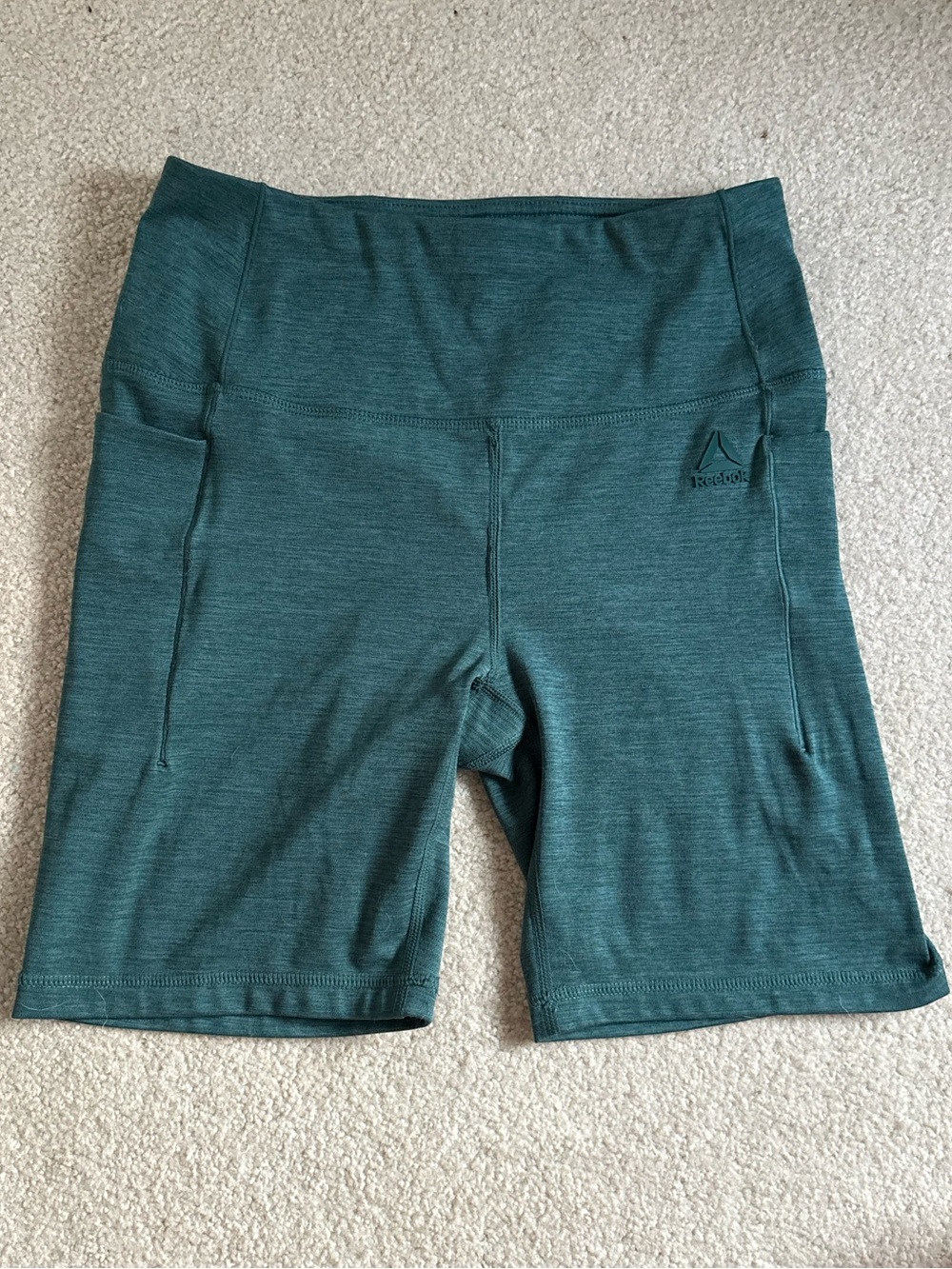 Reebok Women's Teal Performance Bike Shorts with Side Pockets